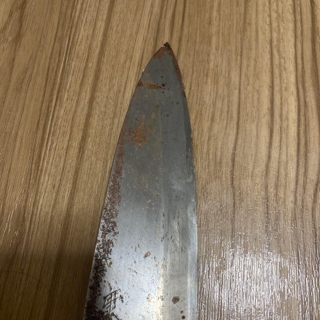 出刃包丁 木製ハンドル 錆びあり