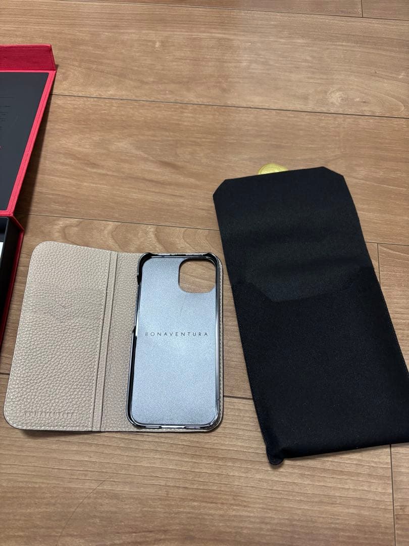 BONAVENTURA 手帳型iPhone15ケース グレー　箱付き