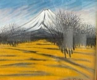 価格相談可能「富士山 油彩画 1985年 ヴィンテージ インテリア 風景画」