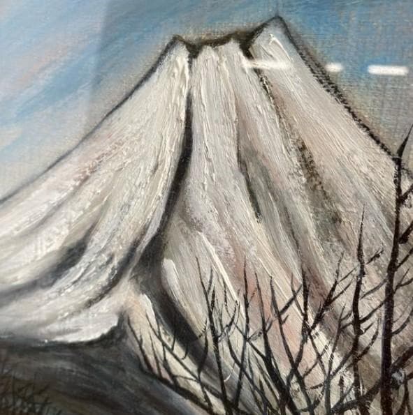 価格相談可能「富士山 油彩画 1985年 ヴィンテージ インテリア 風景画」