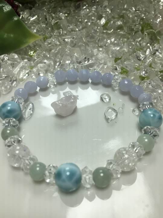 ラリマー  翡翠 ブルーレースの蒼天ブレス P-320-3