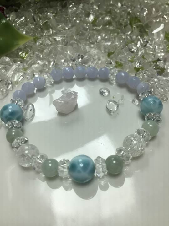 ラリマー  翡翠 ブルーレースの蒼天ブレス P-320-3