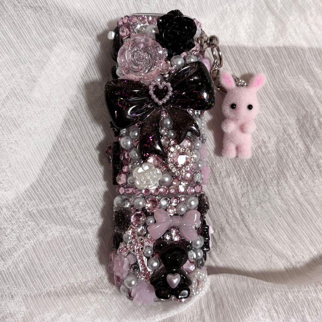 iQOS アイコス イルマワン ケース デコ ピンク＆ブラック