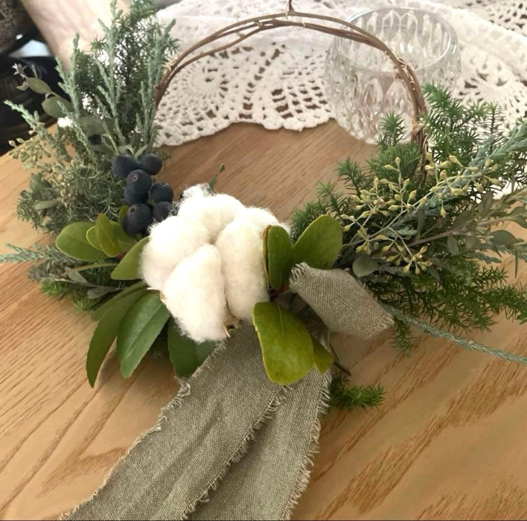 クリスマス　リース　スワッグ　ドライフラワー　ハンドメイド