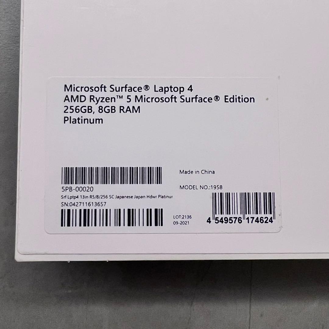 T*A様 Microsoft Surface Laptop 4 (Platinu