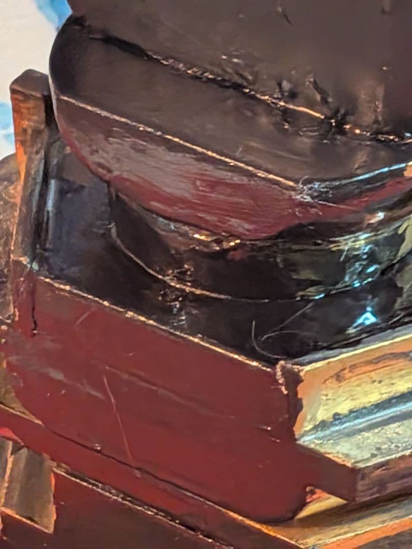 江戸時代後期頃木製仏教美術木彫阿弥陀如来高さ３４センチ立像リペア修正痕跡有当時物