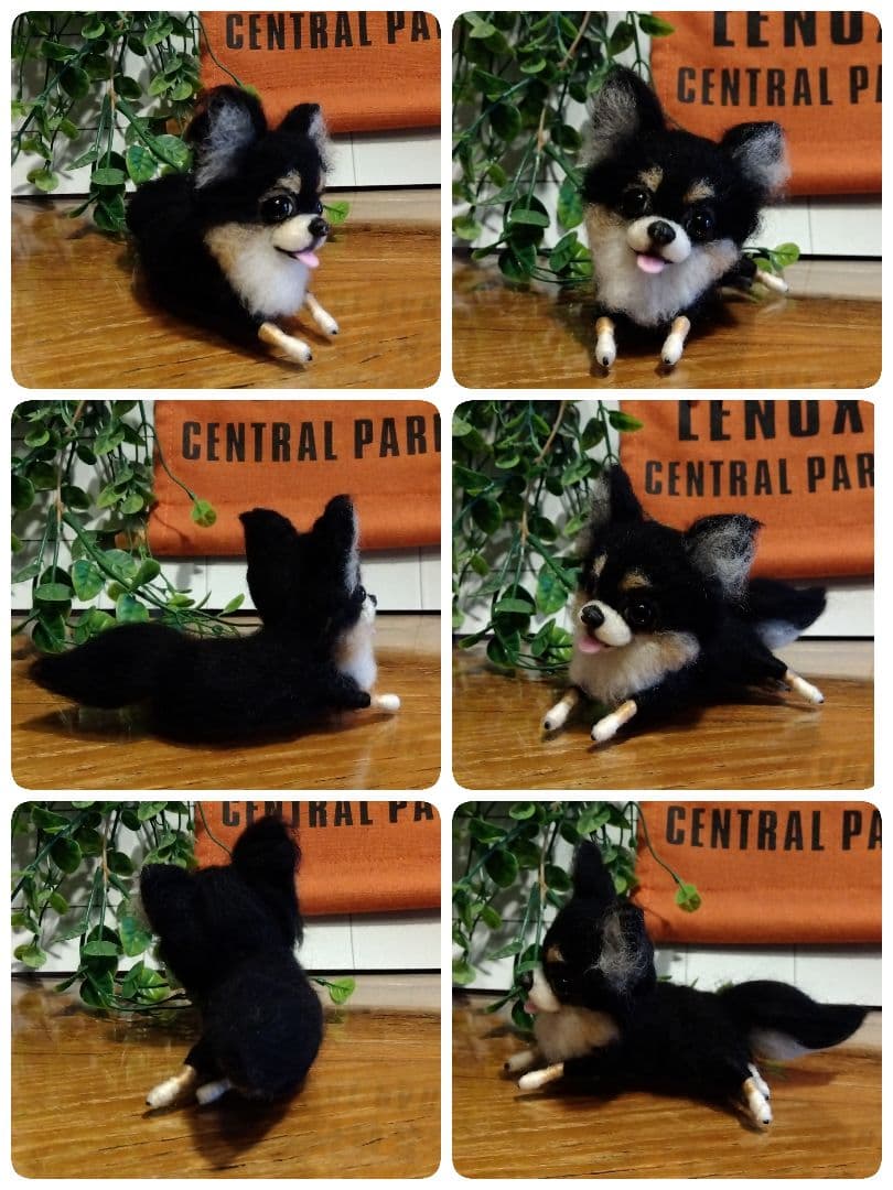 羊毛フェルト　チワワ 　ブラックタン