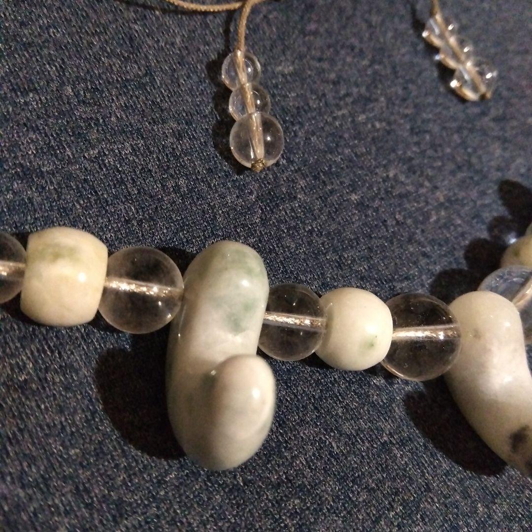 ハンドメイド糸魚川翡翠ロウカンクリスタルネックレス