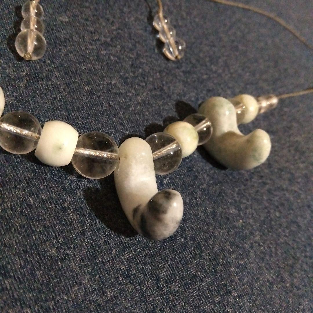 ハンドメイド糸魚川翡翠ロウカンクリスタルネックレス