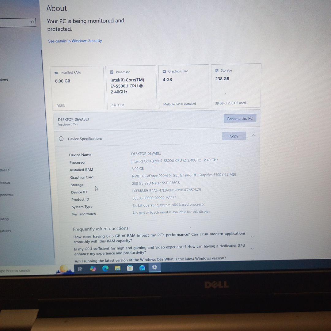 Dell 15.6インチ ノートPC 中古
