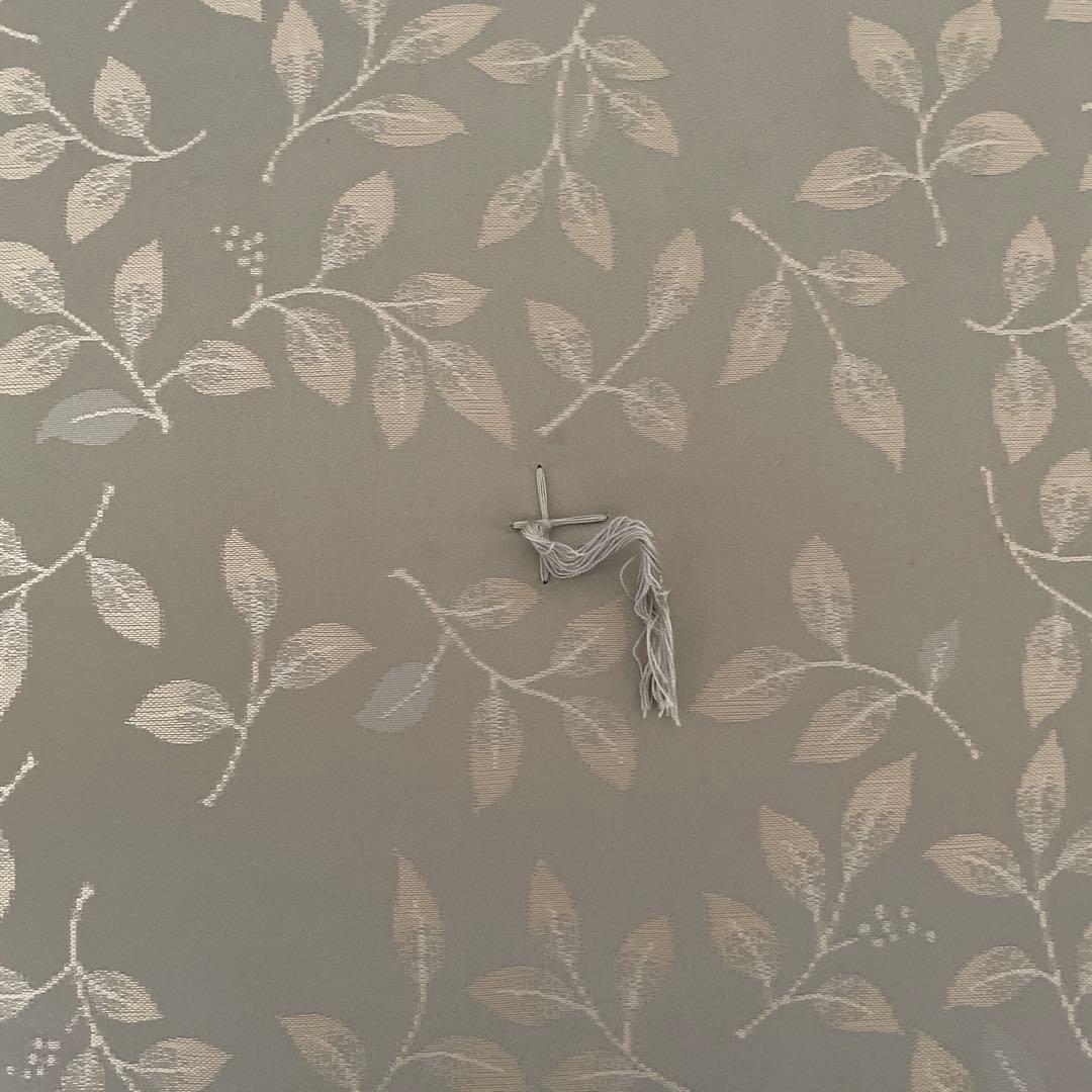 葉模様のシルク風座布団5枚