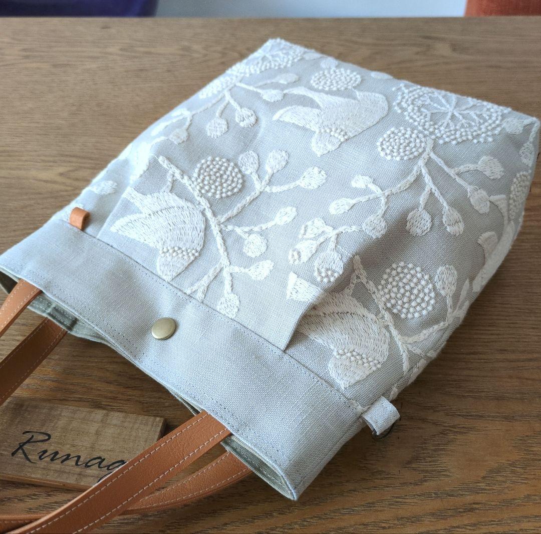 ハンドメイド 2wayバッグ＊点と線模様製作所 bird garden