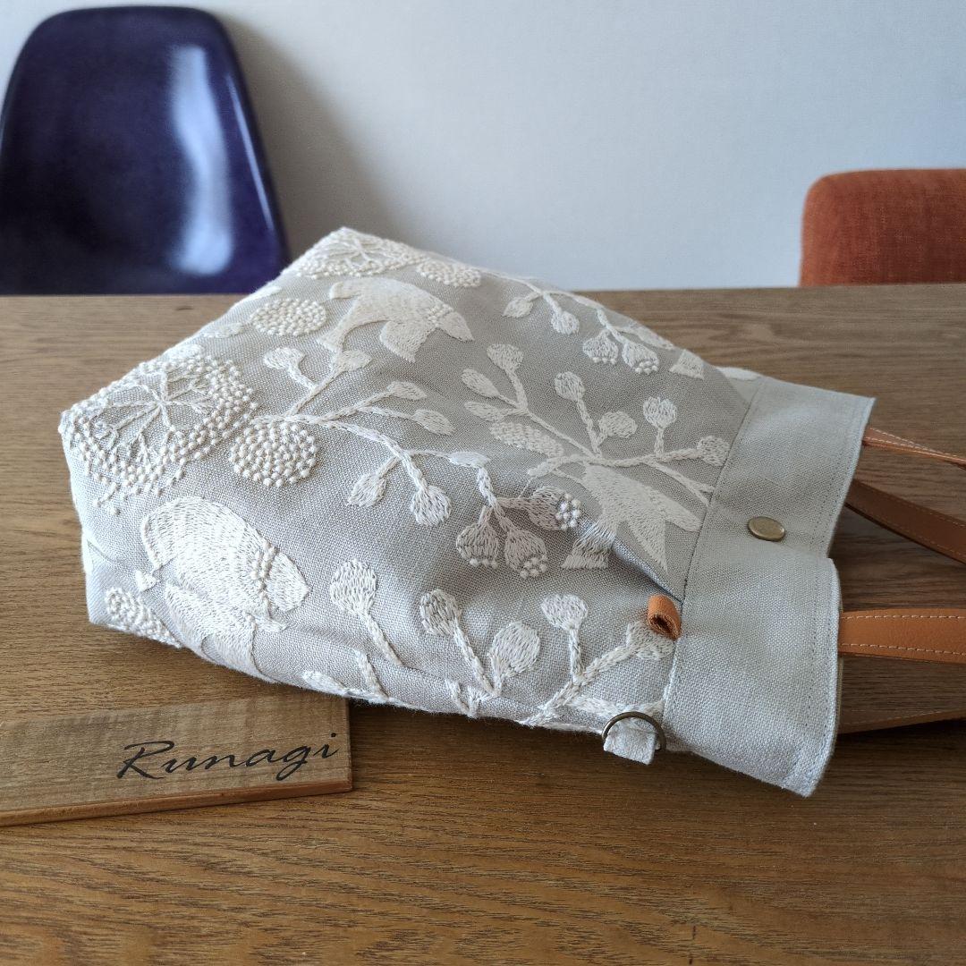 ハンドメイド 2wayバッグ＊点と線模様製作所 bird garden