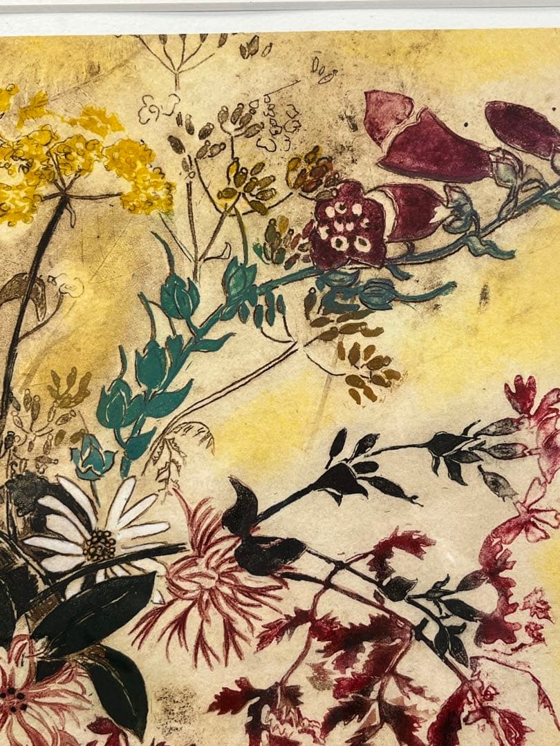 額入り水彩画壁掛け Autumn Flowers ジェニーデヴェラー 1274
