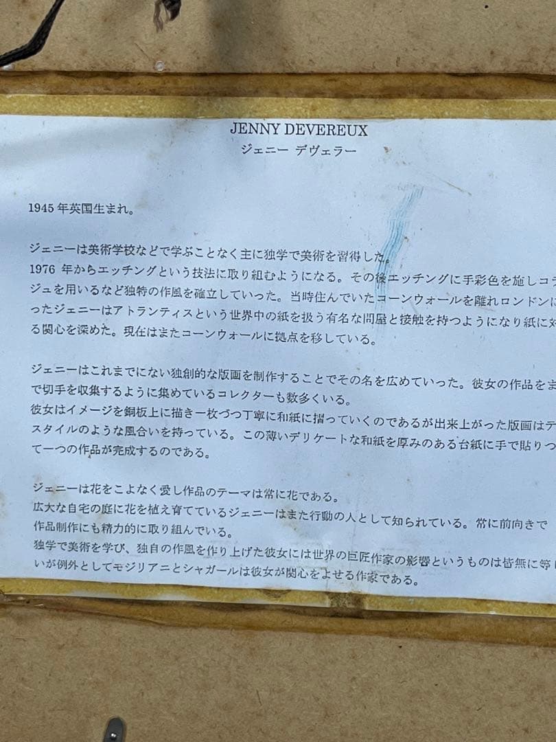 額入り水彩画壁掛け Autumn Flowers ジェニーデヴェラー 1274