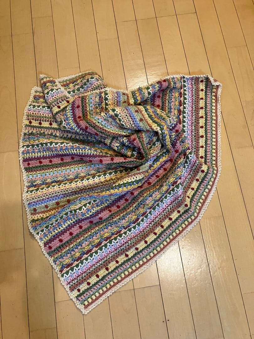 『ブランケット』フェリシモ 毛糸〜手編み〜マルチカバー