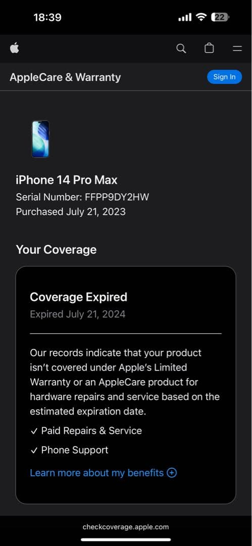Apple iPhone 14 Pro ディープパープル