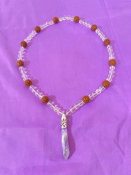 ネパール　ルドラクシャ　クリスタル　パワーストーン　ネックレス　ブレスレット