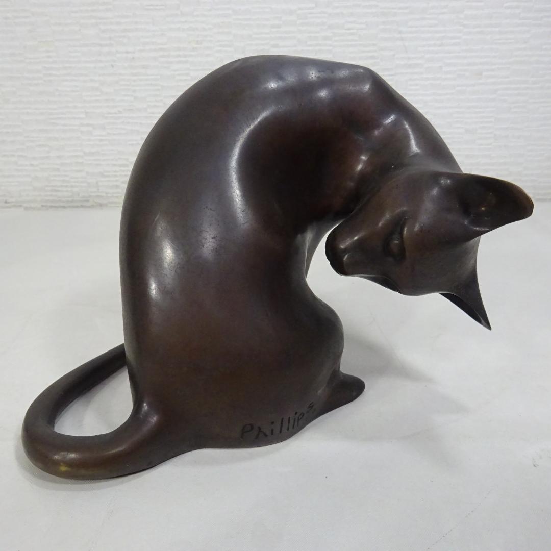 Phillips ブロンズ猫の彫刻 2体