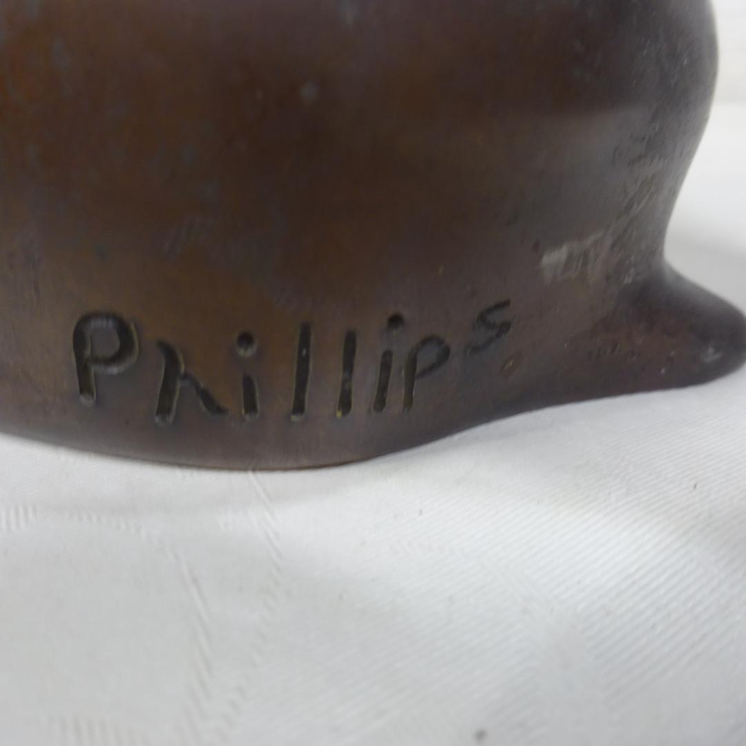 Phillips ブロンズ猫の彫刻 2体