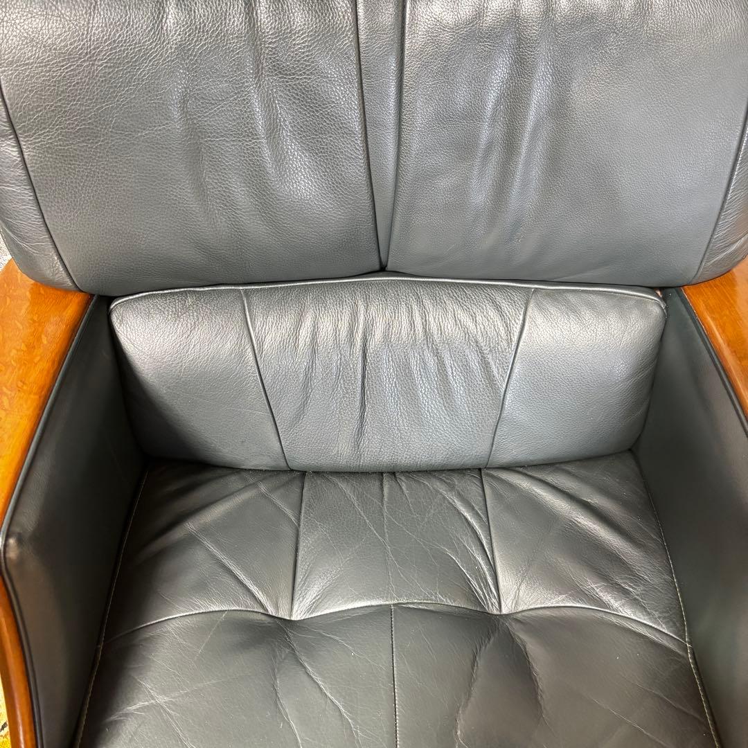 ꧁カリモク家具 karimoku꧂1人掛けアームソファ レザー 革 チェア