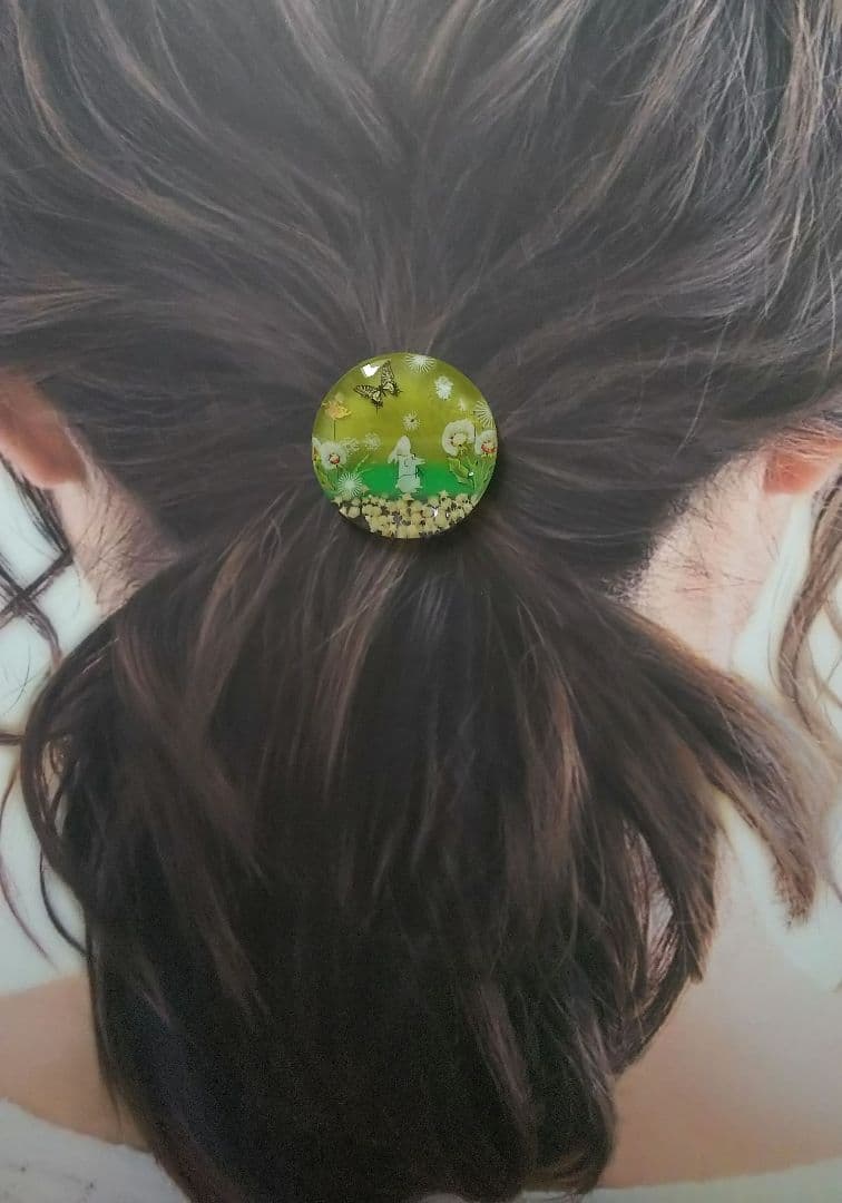 星の砂入り 春の訪れ うさぎちゃんラウンドレジンヘアゴム