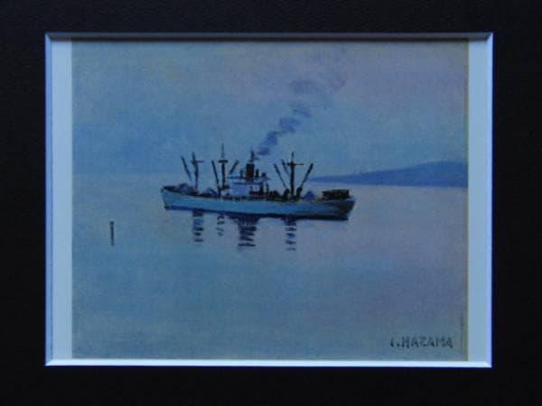 硲伊之助、サランダの港、希少画集画、限定550部、新品額装付