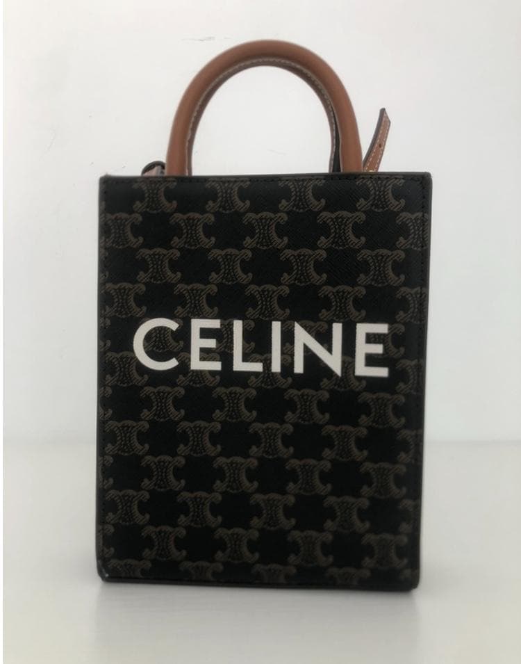 ミニ バーティカルカバ 黒×ブラウン ミニバッグ ショルダーバッグ