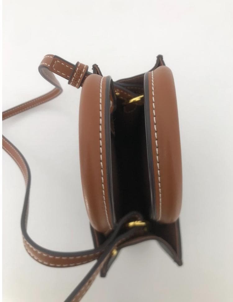 ミニ バーティカルカバ 黒×ブラウン ミニバッグ ショルダーバッグ