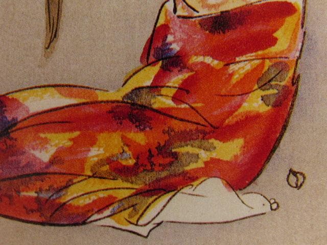 竹久夢二、【『露地のほそみち』湯上り】、希少な大判額装用画集より