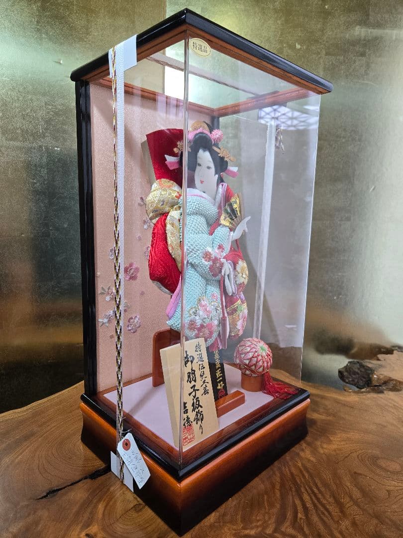 【一点限り】正月飾り　羽子板　ケース飾り　H48