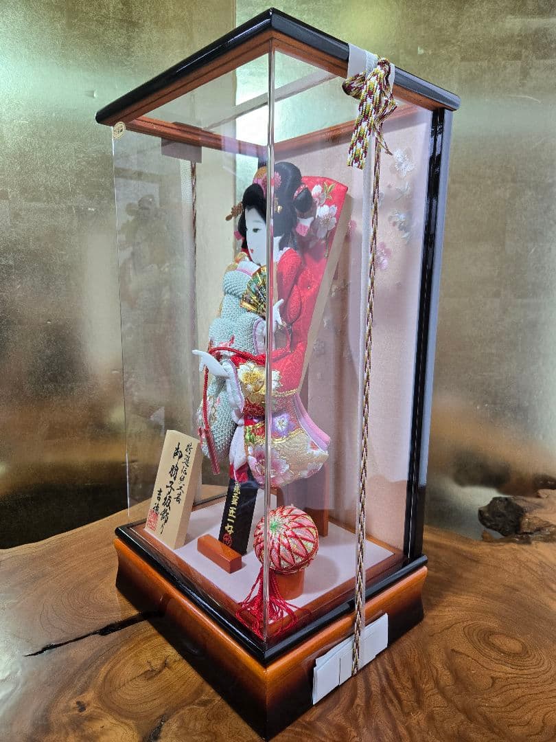 【一点限り】正月飾り　羽子板　ケース飾り　H48