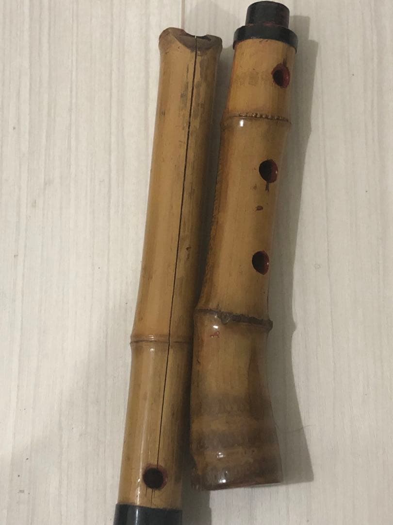 尺八　一尺八寸　塚本雅童　割れあり　現状品　ジャンク品