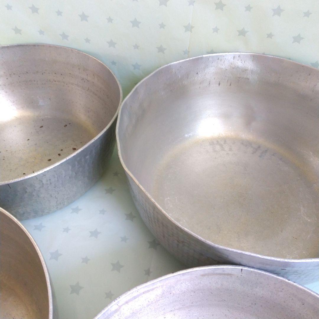 アルミ打ち出し鍋☆雪平鍋 やっとこ鍋 6個セット　中尾アルミ製