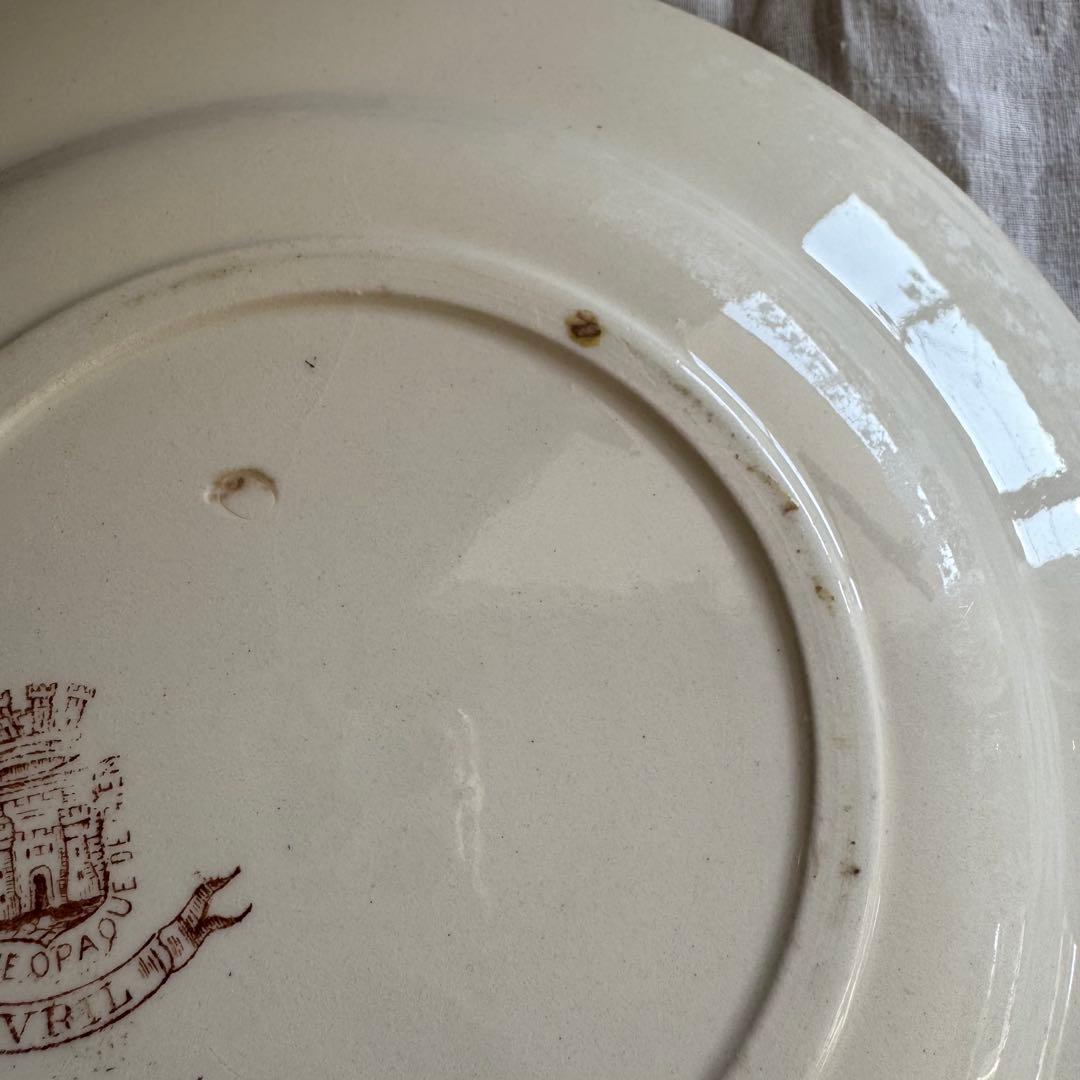 フランスアンティーク GIEN 忘れな草プレート皿