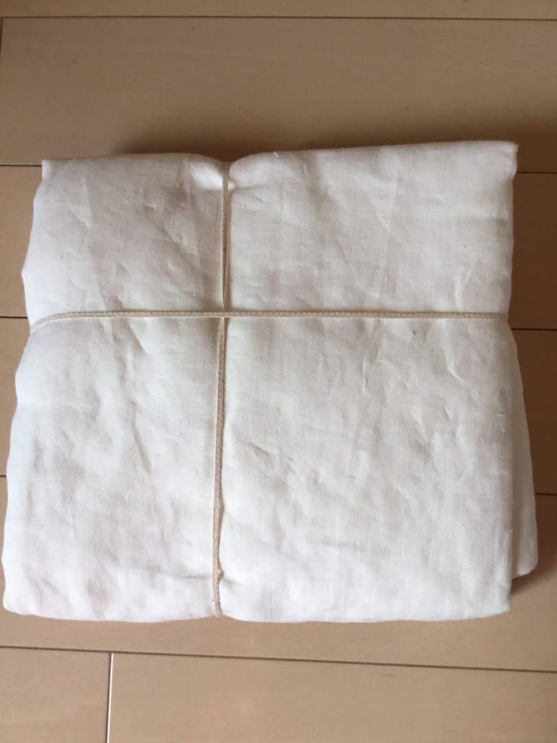 【新品】無印良品 麻平織 敷ふとんカバー ダブルサイズ オフ白