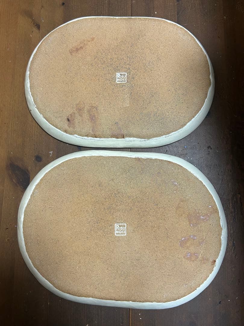 作家　陶芸作家　工房　ご飯プレートＬサイズ　ホワイト２枚