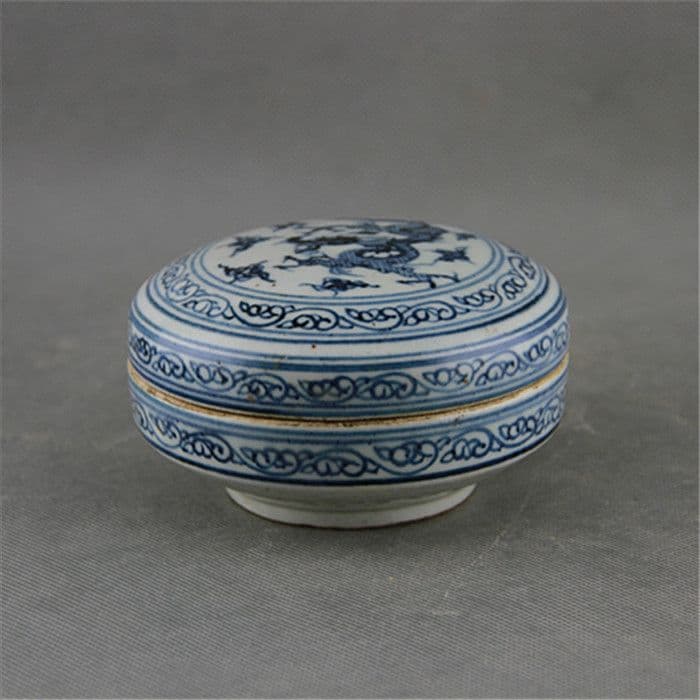 サバ竜紋印泥盒   工芸品  美術品  置物