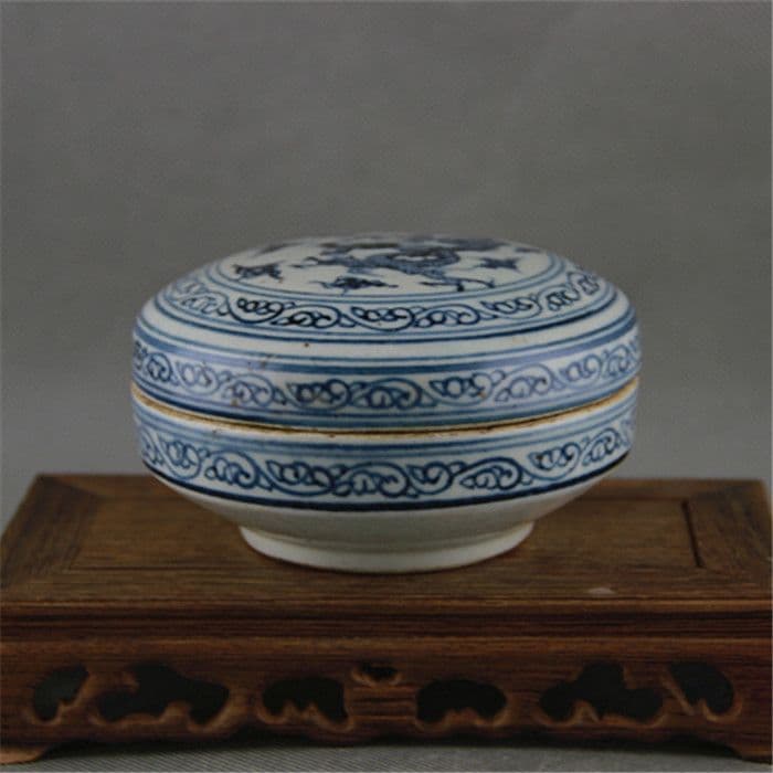 サバ竜紋印泥盒   工芸品  美術品  置物