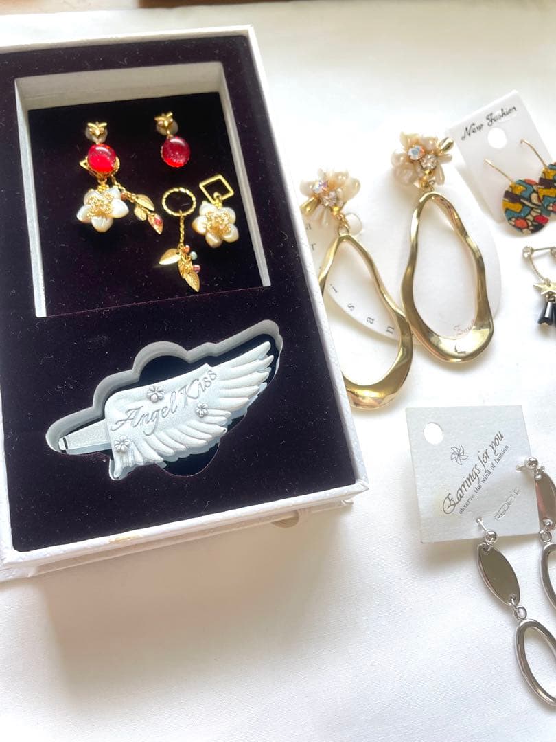 【美品】　ガラス・淡水パール　アクセサリーセット