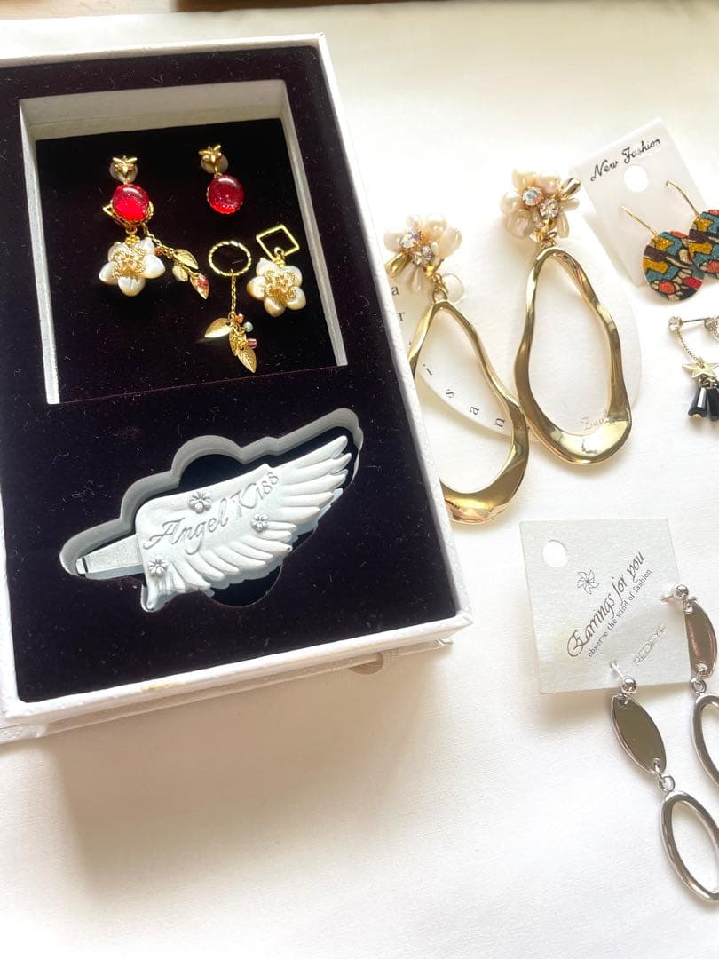 【美品】　ガラス・淡水パール　アクセサリーセット