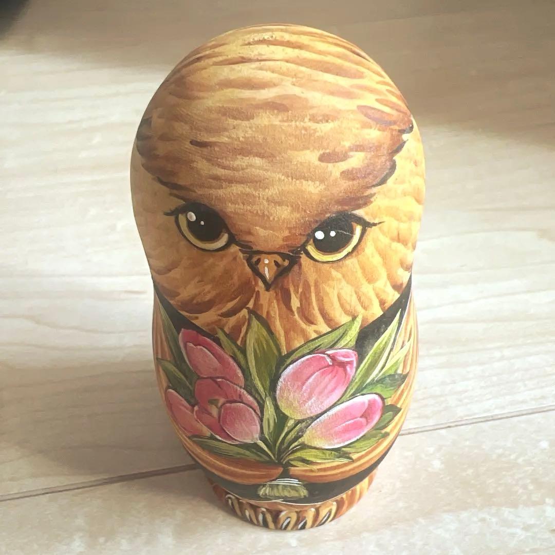 フクロウのマトリョーシカ　ロシア作家