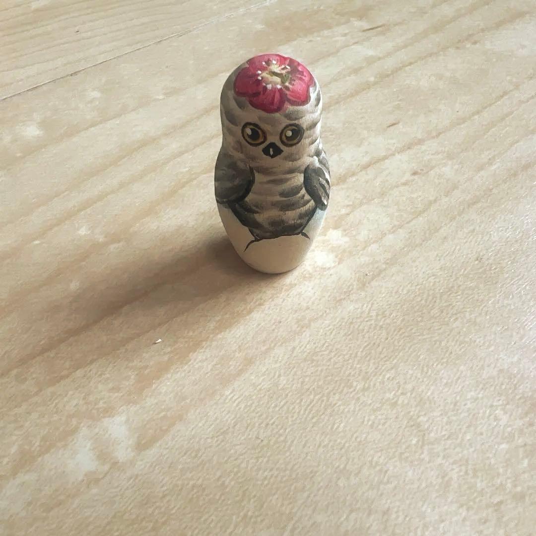 フクロウのマトリョーシカ　ロシア作家