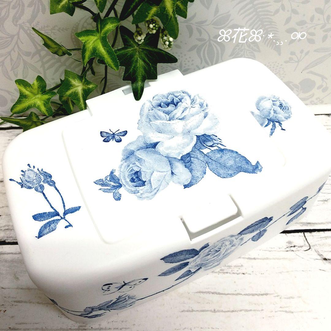 デコパージュ ꔛ‬ꕤ ウェットティッシュケース♡小物入れ♡インテリア雑貨♡薔薇