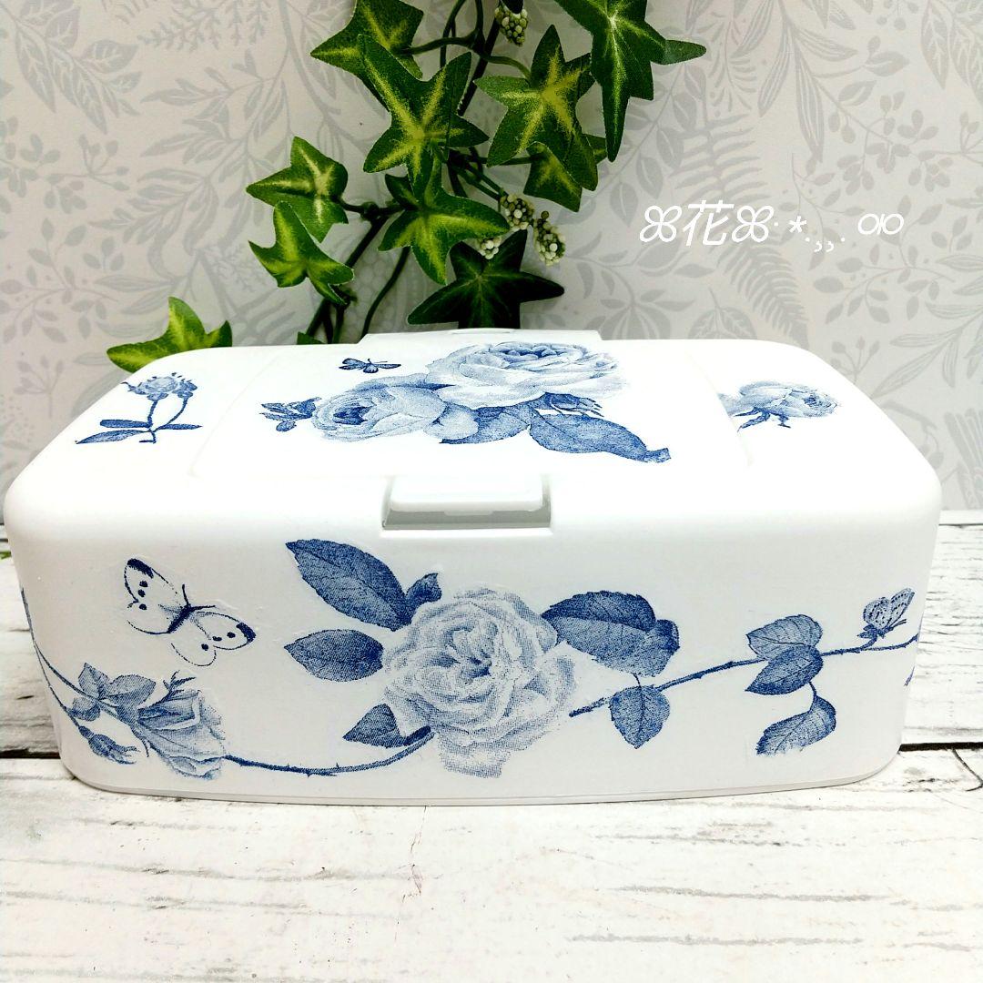 デコパージュ ꔛ‬ꕤ ウェットティッシュケース♡小物入れ♡インテリア雑貨♡薔薇