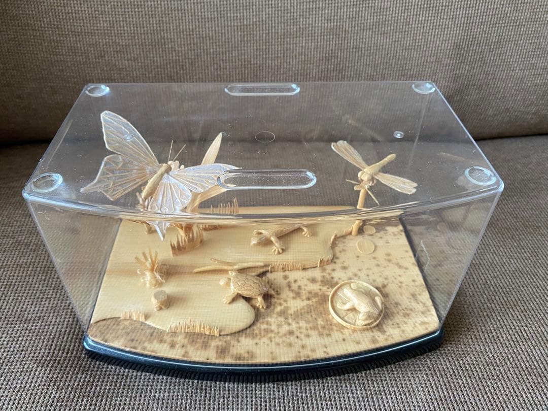 【値下げ】  手工芸竹細工　蝶・とんぼ・カエル・トカゲ・亀