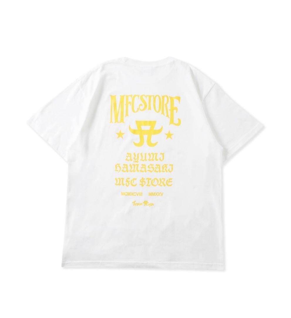 浜崎あゆみ× MFC STORE 大阪店舗限定Tシャツ　ホワイト× イエロー　M