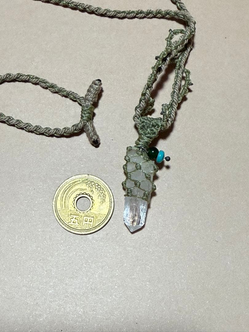 【即購入ok】星の階段レムリアンクォーツ編みペンダント-古代の記憶に耳を澄ませて