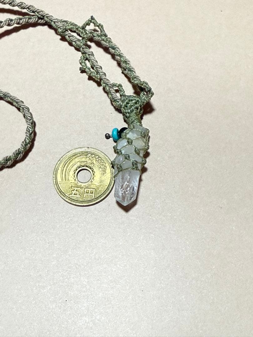 【即購入ok】星の階段レムリアンクォーツ編みペンダント-古代の記憶に耳を澄ませて