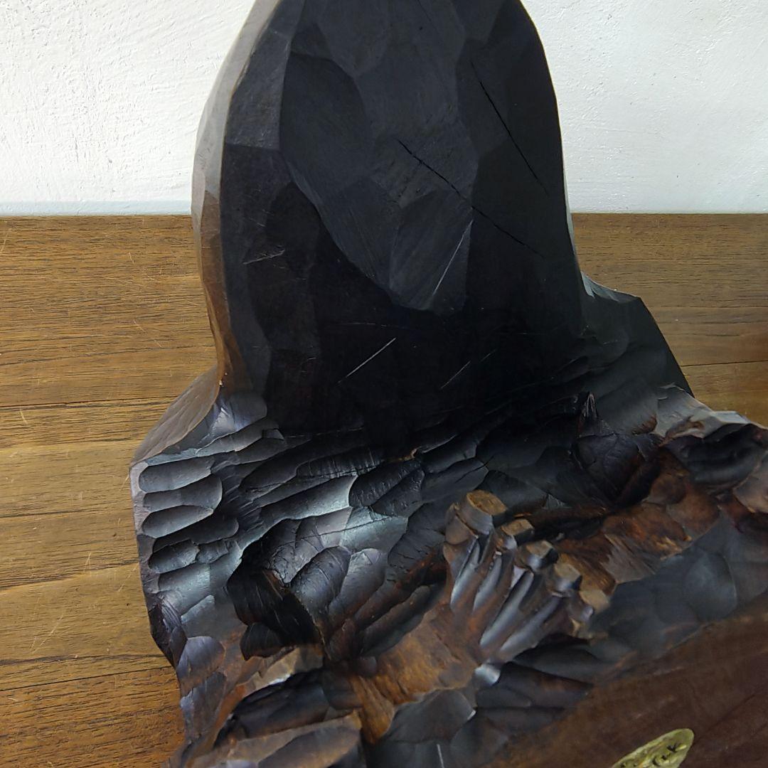 アイヌ【床ヌブリ】木彫 彫刻 コロポックル エカシ 置物 記名あり